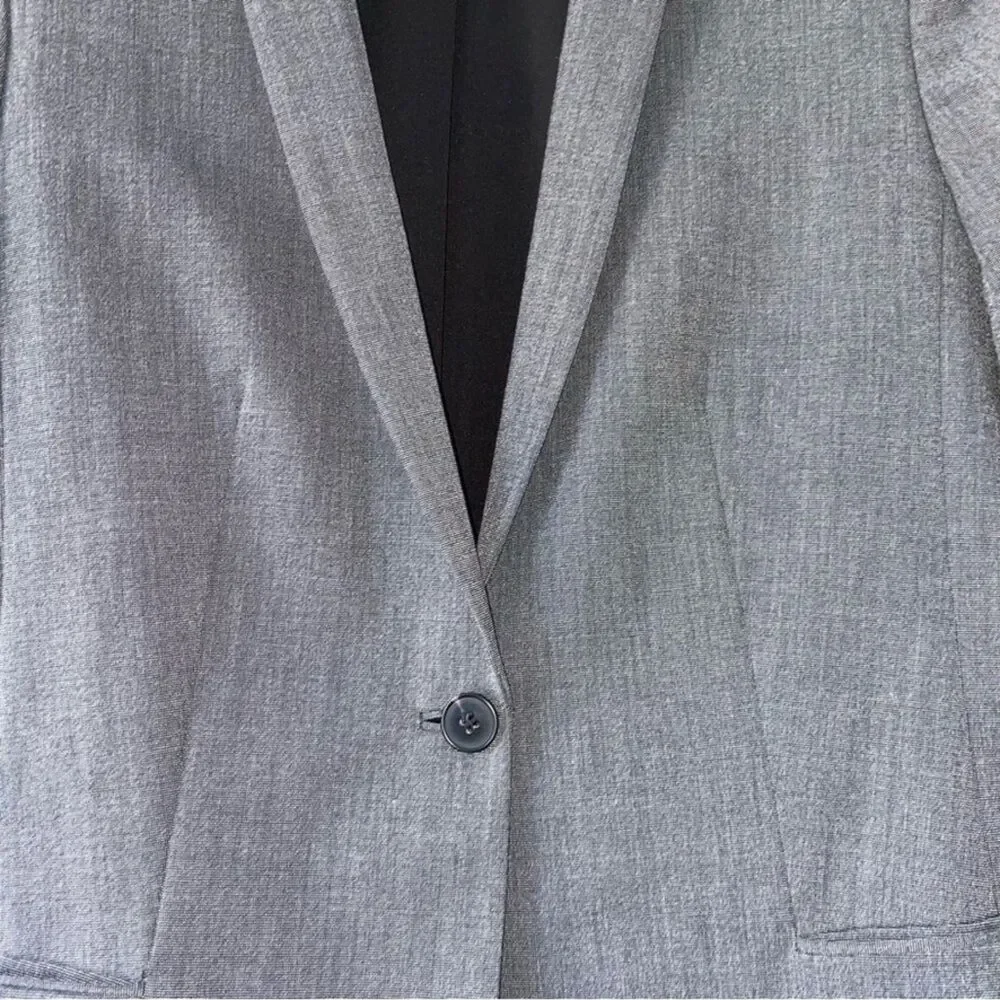 Elie Tahari Blazer Women Size 6 Gray Single Button Jacket Business # - Picture 2 of 3